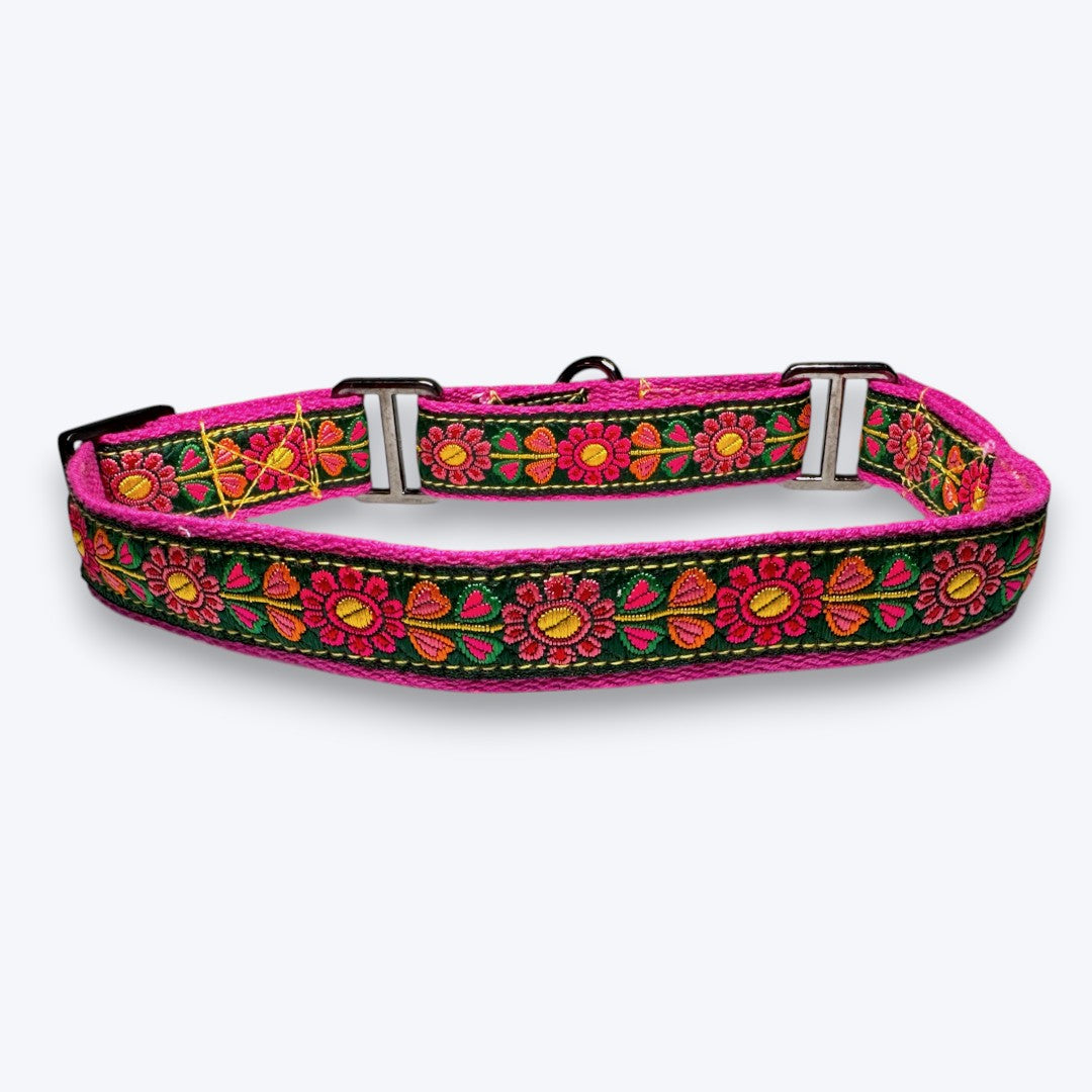 Martingale Dog Collar: Emerald Glow