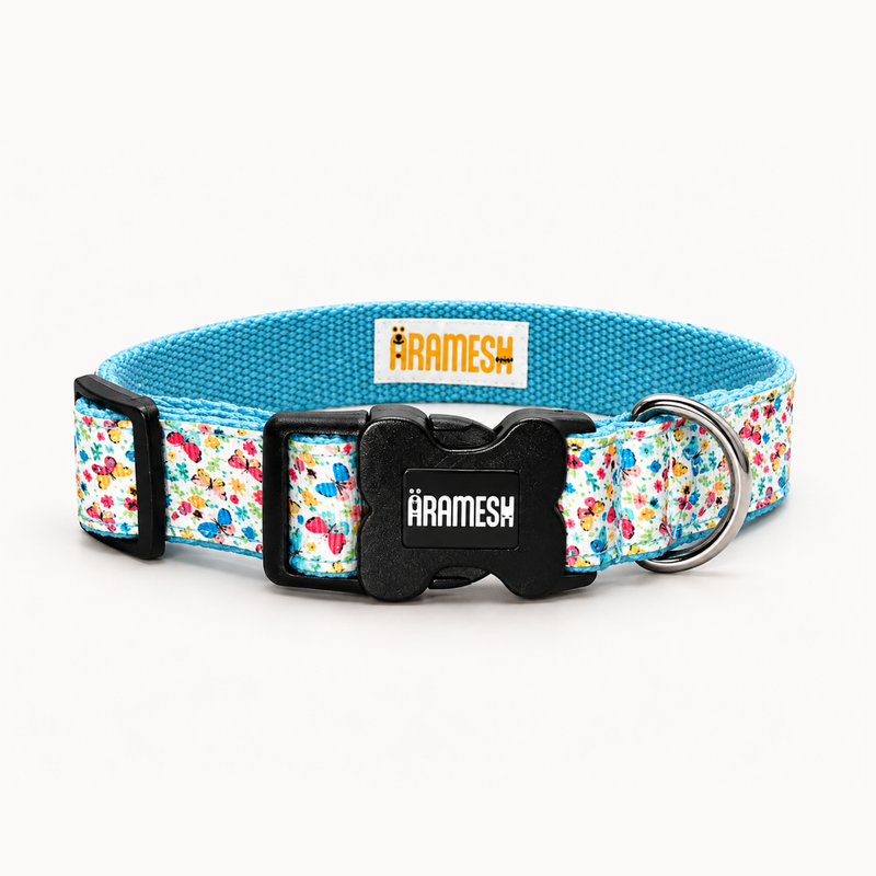 Dancing Wings Cotton Dog Collar