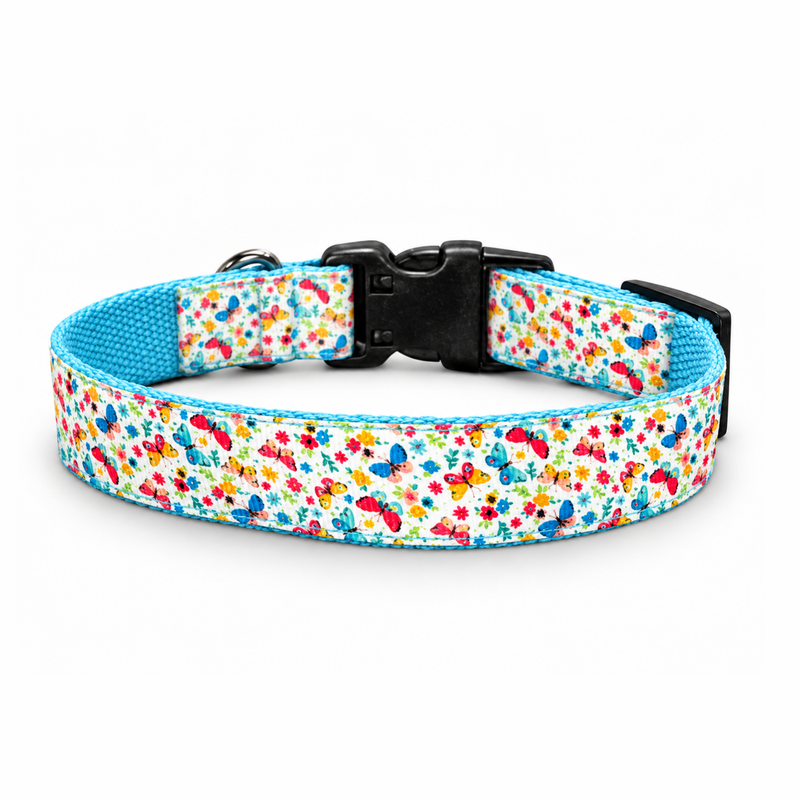 Dancing Wings Cotton Dog Collar