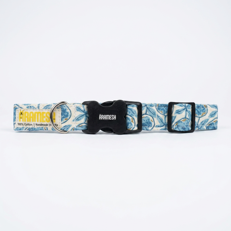 Santorini Cotton Dog Collar & Leash