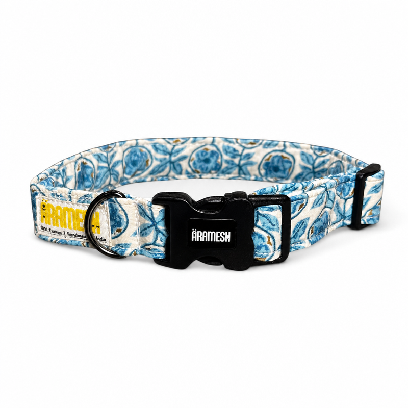 Santorini Cotton Dog Collar & Leash