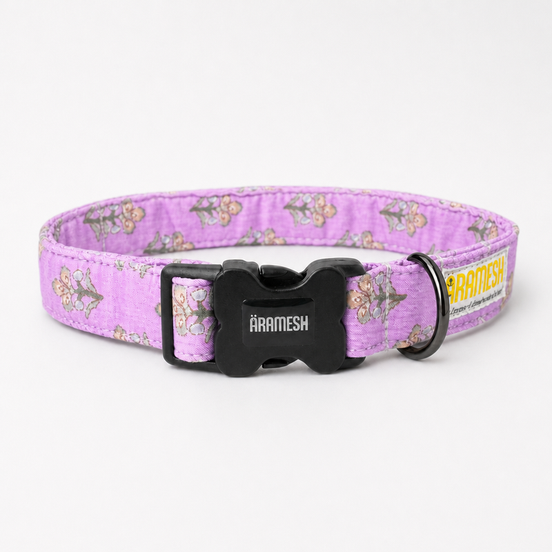 Sweet Pea Cotton Dog Collar