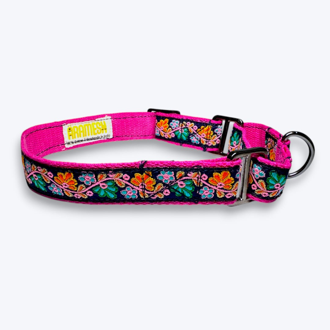 Martingale Dog Collar: Electric Bloom