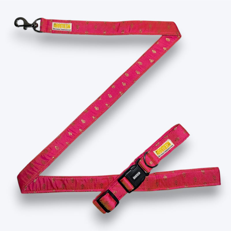 Lush Pink Festive Dog Collar & Leash