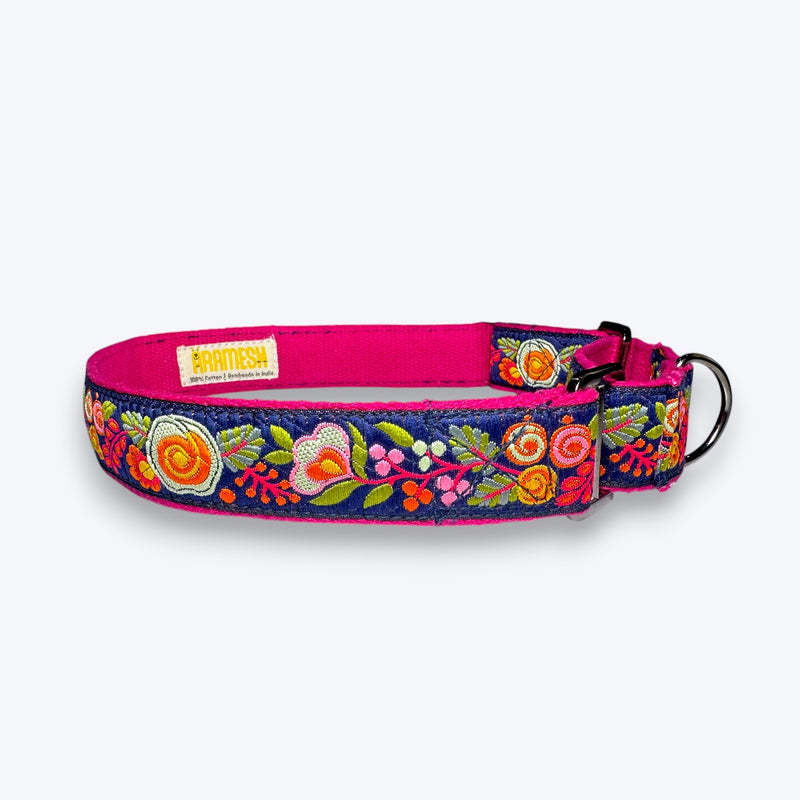 Martingale Dog Collar: Moonlit Bouquet