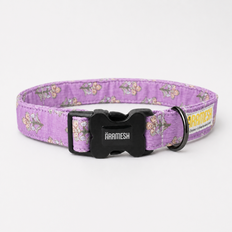 Sweet Pea Cotton Dog Collar & Leash