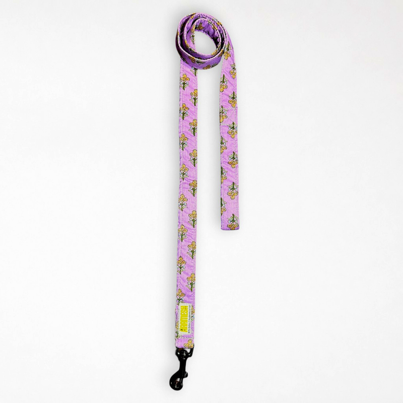 Sweet Pea Cotton Dog Collar & Leash