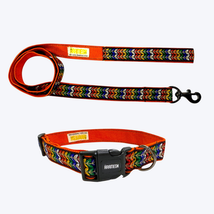 Colourful Trails Dog Collar & Leash